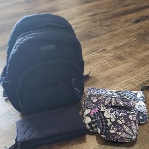 Vera Bradley backpack purse with accessories